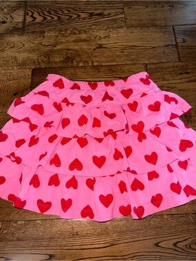 Hanna Andersson Cotton Pink Heart Skort Size 8 (130)